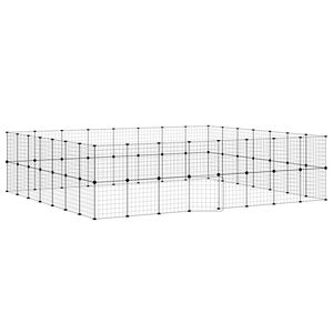 vidaXL 60 paneeliga lemmiklooma aedik uksega, must, 35 x 35 cm, teras