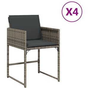 vidaXL aiatoolid patjadega 4 tk, hall, pol&uuml;rotang