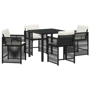 vidaXL Aia s&ouml;&ouml;gilaudade komplekt 5 pcs Must pol&uuml;rotang