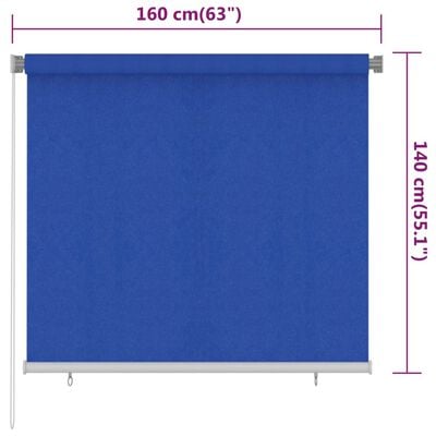 vidaXL väliruloo 160 x 140 cm, sinine, HDPE