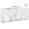vidaXL kaarekujulised gabioonkorvid 15 tk, 300x50x120/140 cm, raud
