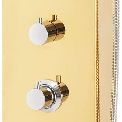 vidaXL dušipaneeli süsteem, roostevaba teras 201, kuldne, kumer