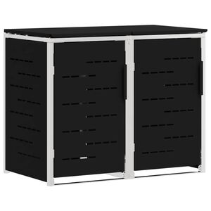 vidaXL Ratastega pr&uuml;gikasti hoidmine Must 138 x 77,5 x 112,5 cm