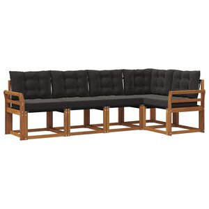 vidaXL V&auml;li diivanikomplekt padjaga 5 pcs Looduslik ja must