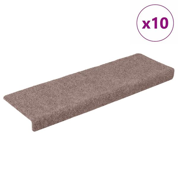 vidaXL trepimatid, isekleepuvad, 10 tk, 65 x 21 x 4 cm, helepruun, ristk&uuml;likukujulised servad