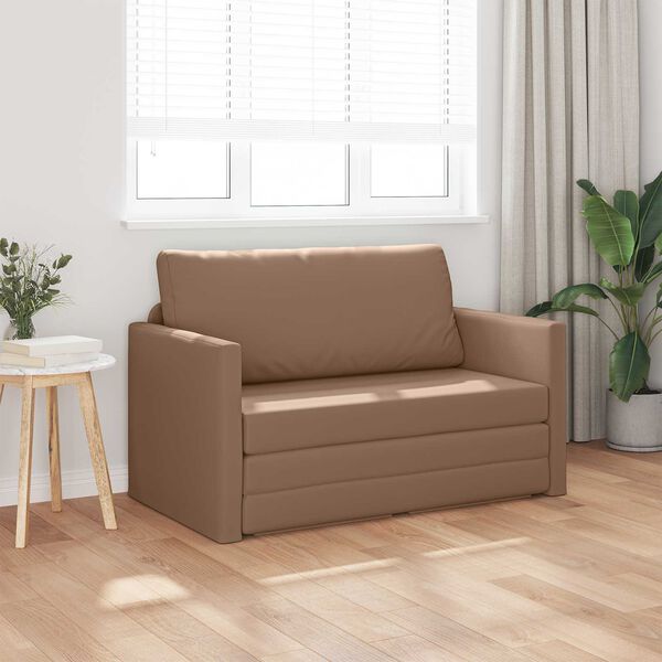 vidaXL Diivanvoodi 110cm Cappuccino Kunstnahk