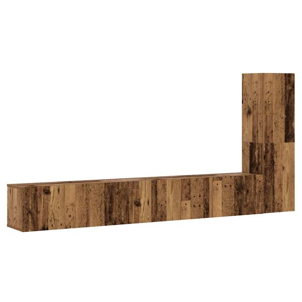 vidaXL 3-osaline seinale paigaldatav telerikapi komplekt vana puit