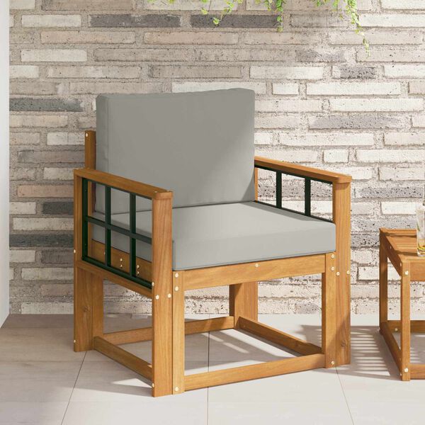 vidaXL &Otilde;uesohva Tugev akaatsiapuit ja pol&uuml;ester Naturaalne ja helehall