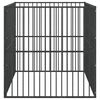 vidaXL koera m&auml;nguaedik, 4 paneeliga, must, tsingitud teras