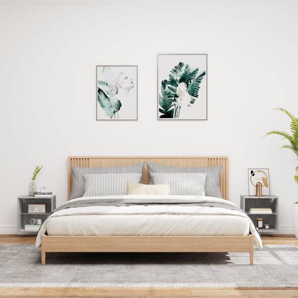 vidaXL seinale kinnitatavad &ouml;&ouml;kapid LED-tuledega 2 tk, betoonhall