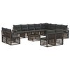 vidaXL Aia Diivanikomplekt 13 pcs Hall pol&uuml;rotang