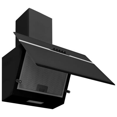 vidaXL pliidikubu, 60 cm, roostevaba teras ja karastatud klaas, must