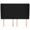 vidaXL voodipeats servadega, must, 147x23x118/128 cm, kangas
