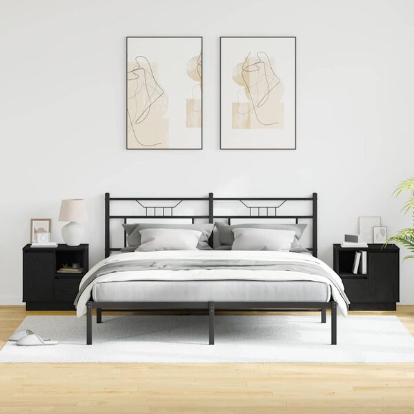 vidaXL &Ouml;&ouml;lambi kapp 2 pcs Must tamm 50 x 34,5 x 50 cm Tehispuit