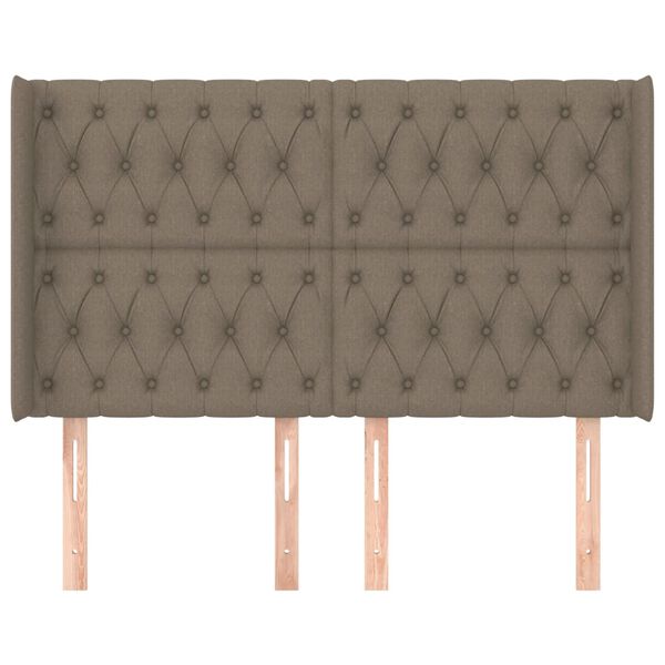 vidaXL voodipeats servadega, pruunikashall, 147x16x118/128 cm, kangas