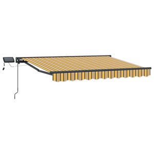 vidaXL Manuaalne varikatus LED-idega 3,5 x 2 m Pol&uuml;ester PU-kattega
