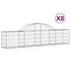 vidaXL kaarekujulised gabioonkorvid 8 tk, 200x30x40/60 cm, raud