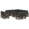 vidaXL Aia Diivanikomplekt 12 pcs Hall pol&uuml;rotang