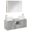 vidaXL Vannitoa kapikomplekt 4 pcs Betoonhall Tehispuit
