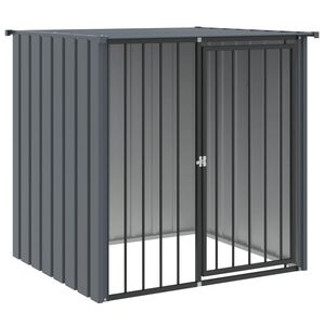 vidaXL koerakuut katusega, must, 110x103x109 cm, teras
