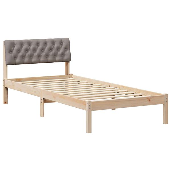 vidaXL Beti raam peaga Pruun ja taupe 90 x 190 cm M&auml;nnipuit