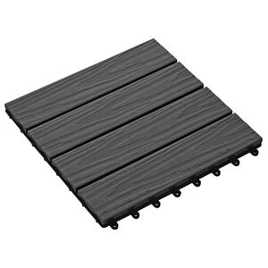vidaXL Terrassiplaat 3D disain 11 pcs Must 30 x 30 cm Puitplastik