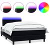 vidaXL kontinentaalvoodi madrats ja LED, must, 120x210 cm, samet