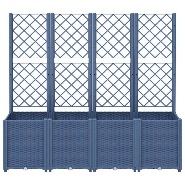 vidaXL võrega taimekast, sinine hall, 160x40x140 cm, PP