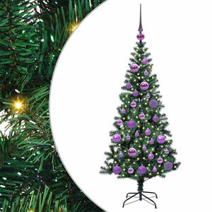 vidaXL Tehis pre-lit j&otilde;ulupuu Roheline 120 cm PVC ja metall