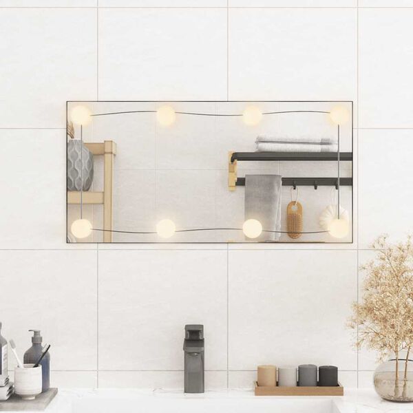 vidaXL seinapeegel LED-tuledega, 30x60 cm, klaas, ristk&uuml;lik