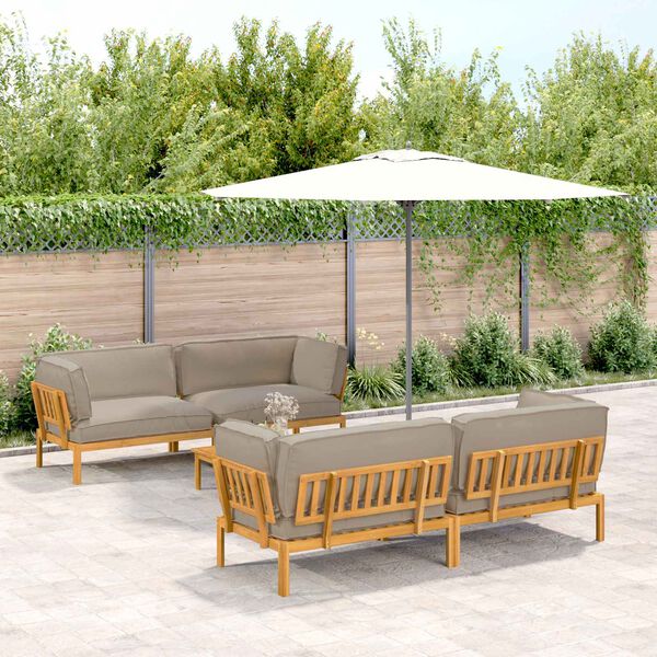 vidaXL Diivanikomplekt padjaga 5 pcs Pruunikashall Tugev akatsiapuu