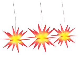 vidaXL j&otilde;ulutuled LED-valgustusega 3 tk, kokkupandav, punane