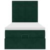 vidaXL Ottomani voodiraam madratsitega, tumeroheline, 100x200cm, samet
