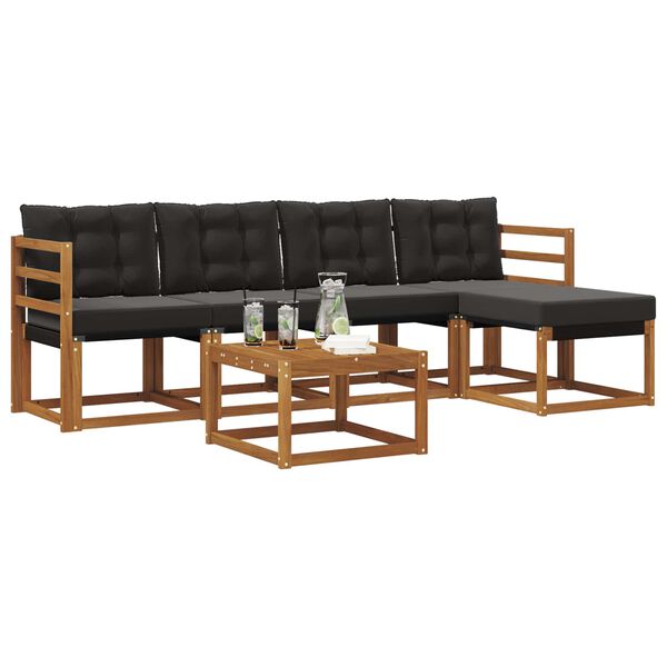 vidaXL V&auml;li diivanikomplekt padjaga 6 pcs Looduslik ja must