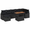 vidaXL Aia Diivanikomplekt padjaga ladustamisega 8 pcs Must pol&uuml;rotang