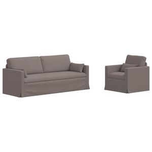 vidaXL Diivanikomplekt 2 pcs Pruunikashall 198 x 78 x 80 cm kangas