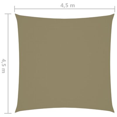 vidaXL päikesepuri, oxford-kangast, kandiline, 4,5 x 4,5 m, beež