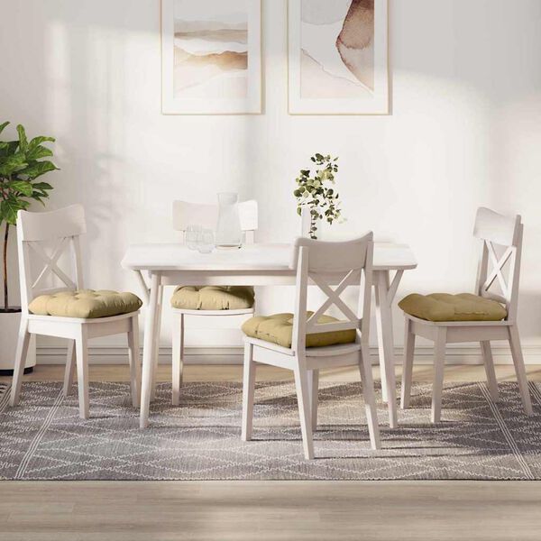 vidaXL Istumispatjad 4 pcs Hall roheline 40 x 40 cm Korter kangas