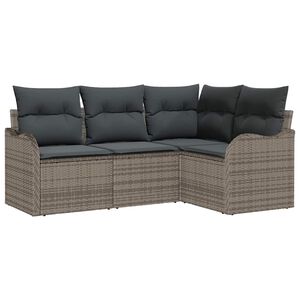 vidaXL Aia Diivanikomplekt ladustamisega 4 pcs Hall pol&uuml;rotang