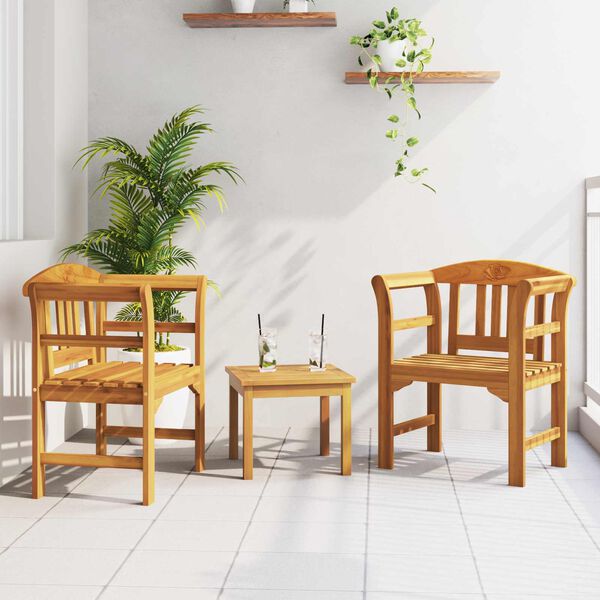 vidaXL Aia roosi puhke komplekt 3 pcs Tugev akatsiapuu