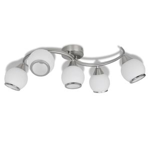 Rippuv laelamp klaaskuplitega 5tk. E14 lambipirn