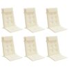vidaXL k&otilde;rge seljatoega toolipadjad 6 tk, kreemjas, oxford kangas