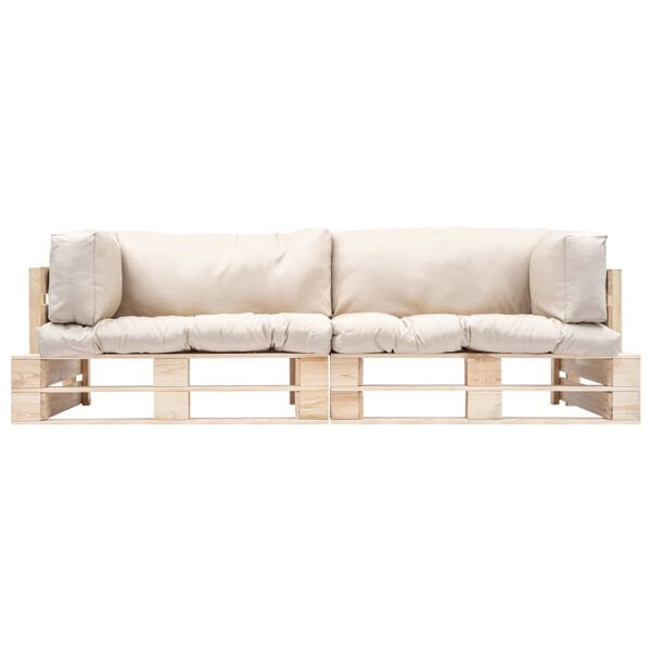 vidaXL 2-osaline kaubaalustest aiadiivan, liivakarva padjad, m&auml;nd