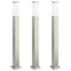 vidaXL pollarvalgustid 3 tk 80 cm roostevabast terasest IP44