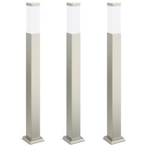 vidaXL pollarvalgustid 3 tk 80 cm roostevabast terasest IP44