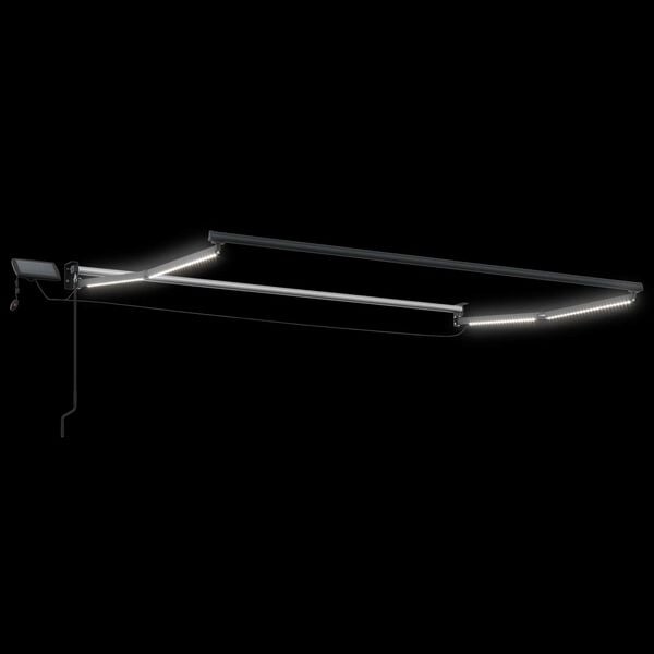 vidaXL K&auml;sitsi juhitav varikatus koos LED-idega Valge 3 x 2,5 m