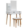vidaXL Tualettlaua komplekt FAUSKE 4 tk Valge 76 x 50 x 143 cm