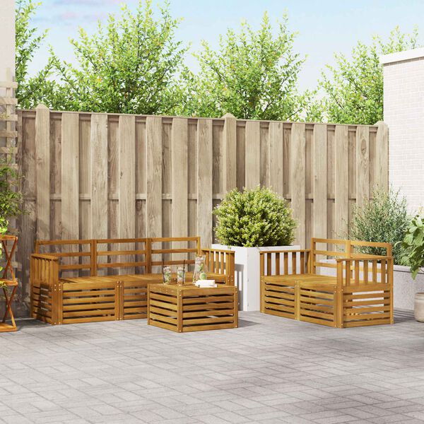 vidaXL Diivanikomplektid 6 pcs Neutraalne Tugev akatsiapuu