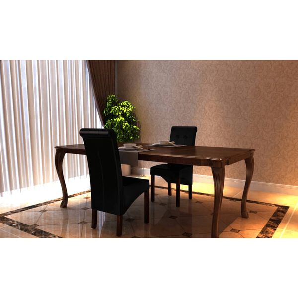 vidaXL s&ouml;&ouml;gitoolid 2 tk, must, kunstnahk