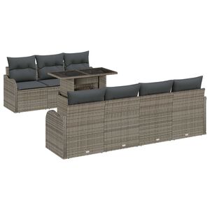 vidaXL Aia Diivanikomplekt padjaga padjaga 8 pcs Hall Pol&uuml; Rattan